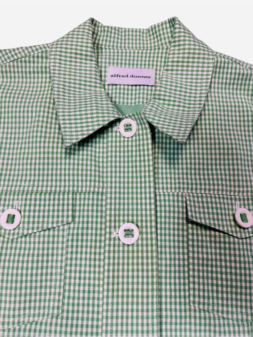 NWT New Alfred Dunner Kiwi Green Just Checking Cotton Jacket Size 12 - Picture 4 of 12